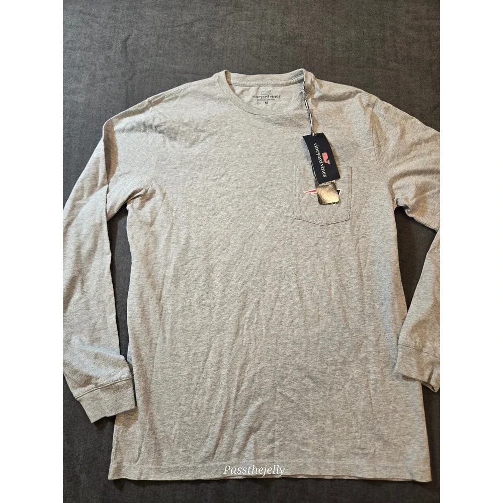 New England Patriots Shirt Mens Medium Gray Vineyard Vines Tee Long Sleeve NWT